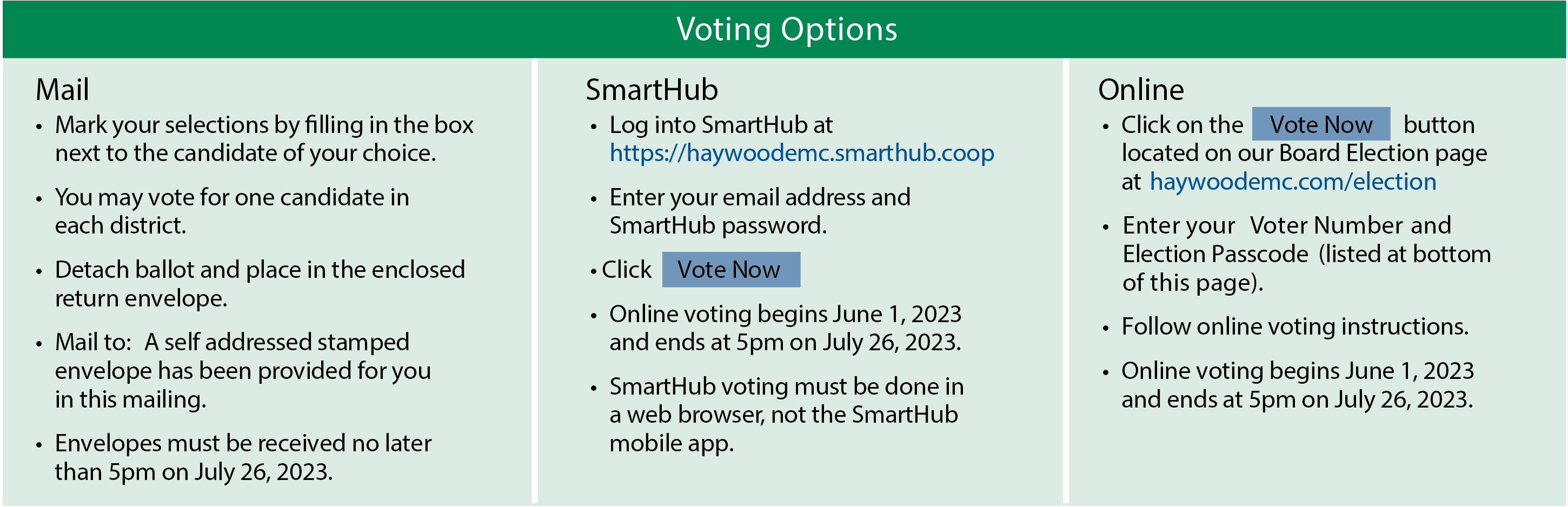 "Voting Instructions"